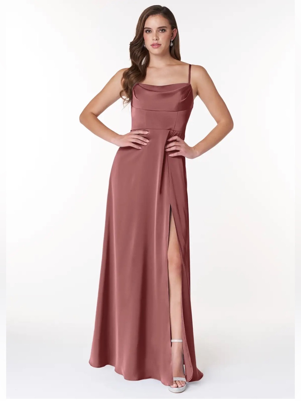 AZAZIE Clove Stretch Satin Dress - Amethyst US6 NWT